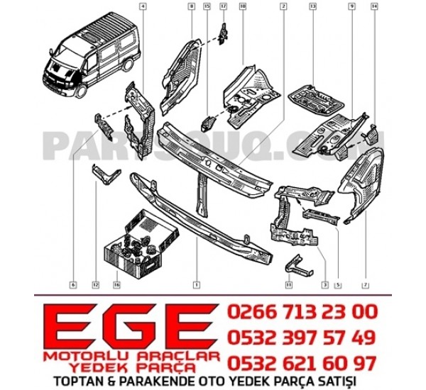 ÖN PANEL SAĞ YAN PARÇASI RENAULT MASTER II 7782211903